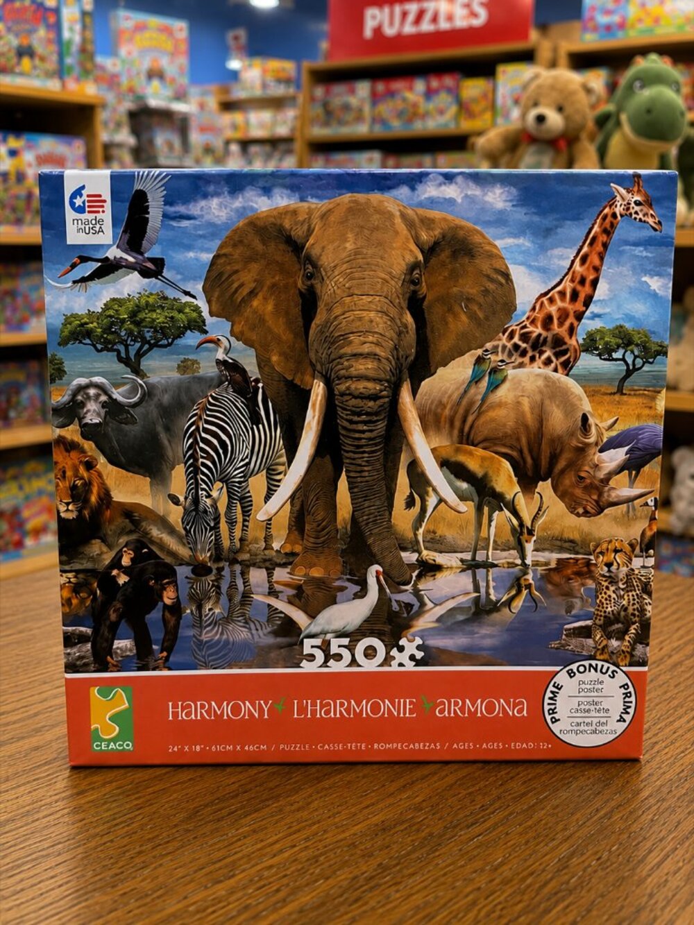 Jigsaw Puzzle 550 Pc HARMONY Wildlife at Watering Hole * BRAND NEW *
